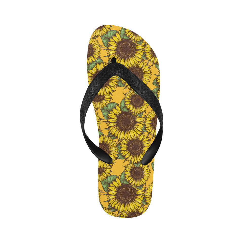 Sunflower pattern Unisex Flip Flops