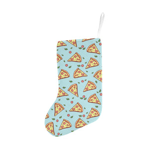 Hand drawn pizza blue background Christmas Stocking