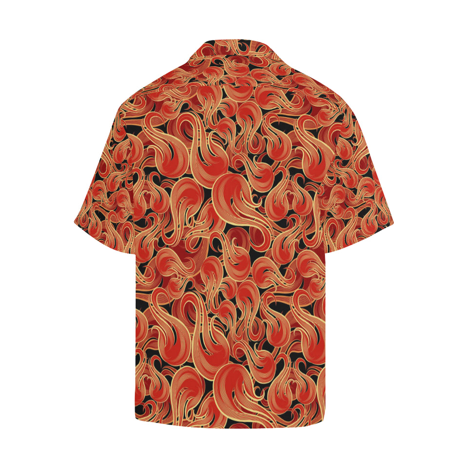 Fire flame pattern Men's All Over Print Hawaiian Shirt