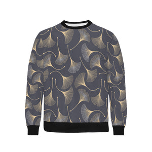 Gold ginkgo leaves Men's Crew Neck Sweatshirt