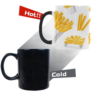 French fries white paper box pattern Morphing Mug Heat Changing Mug