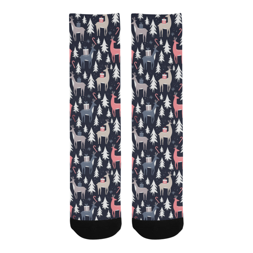 Deers Winter Christmas pattern Crew Socks