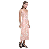 Snake lilies flower pattern V-Neck Open Fork Long Dress