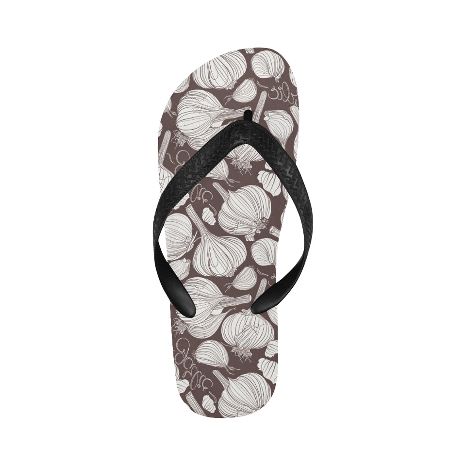 Garlic bulb dark background Unisex Flip Flops