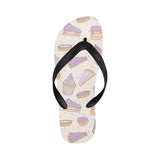 Cakes pies tarts muffins and eclairs purple bluebe Unisex Flip Flops
