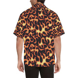 Fire flame dark pattern Men's All Over Print Hawaiian Shirt