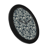 Sugar skull black white pattern Elegant Black Wall Clock
