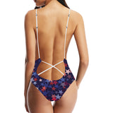 Red blue star pattern Women's One-Piece Swimsuit