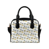 Silhouettes of goat and tree pattern Shoulder Handbag