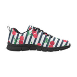 Hand drawn cherry pattern striped background Men's Sneaker Shoes
