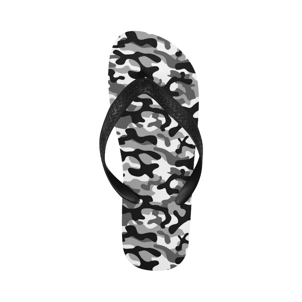 Black white camouflage pattern Unisex Flip Flops