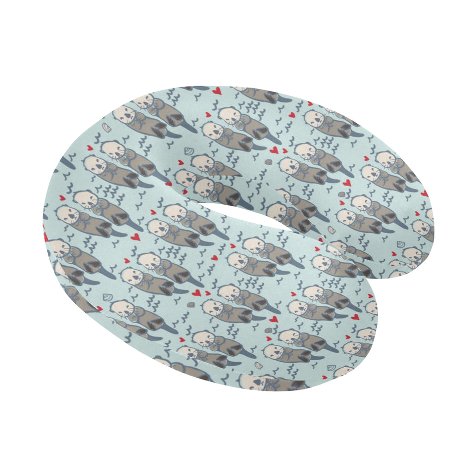 Lovely Sea Otter Pattern U-Shaped Travel Neck Pillow