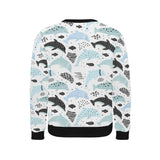 Cute dolphins Childish Style pattern Men's Crew Neck Sweatshirt