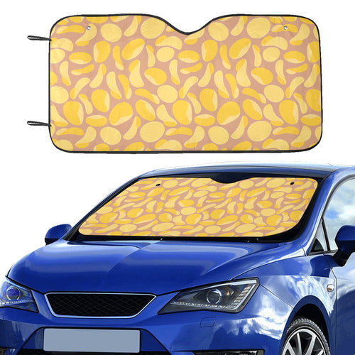 Potato Chips Pattern Print Design 01 Car Sun Shade