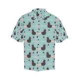 poodle dog green background Men's All Over Print Hawaiian Shirt