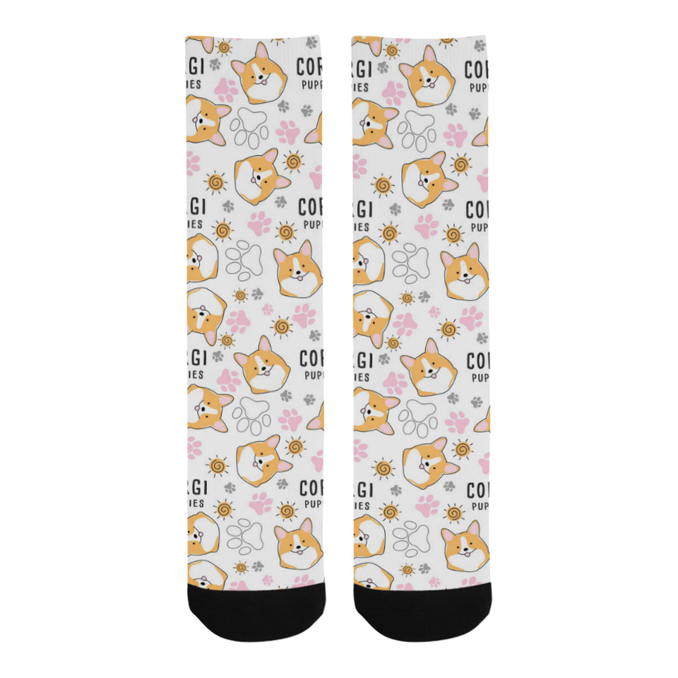 Corgi Dog Pattern Crew Socks