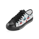 Cute color paper sailboat pattern Kids' Boys' Girls' Low Top Canvas Shoes Black