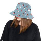 Cute penguin christmas snow pattern Unisex Bucket Hat
