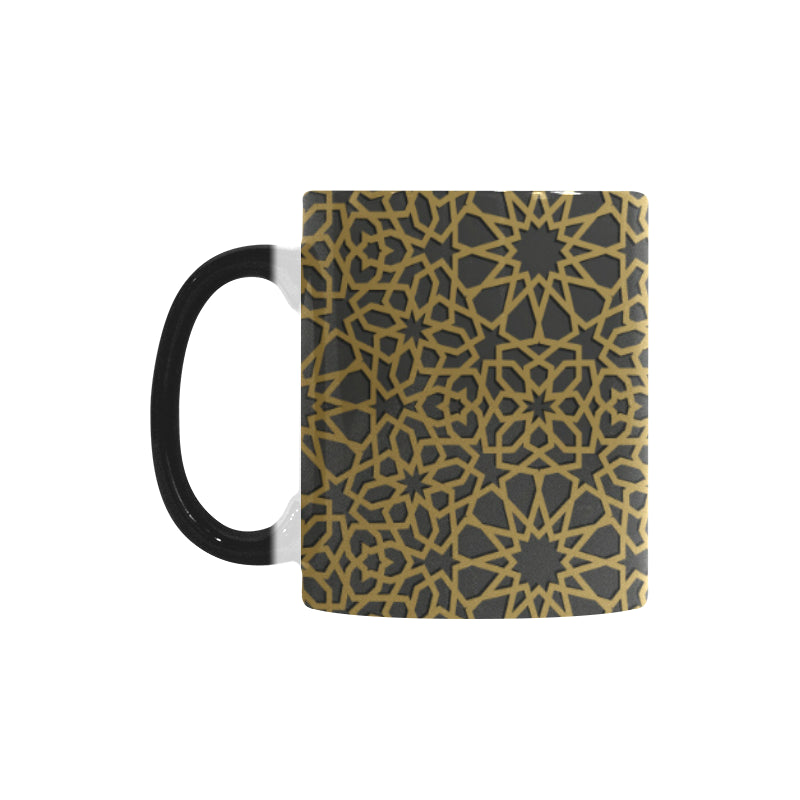 arabic star gold pattern Morphing Mug Heat Changing Mug