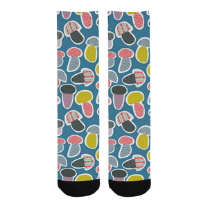 Colorful mushroom design pattern Crew Socks