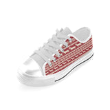 Dachshund Nordic pattern Men's Low Top Canvas Shoes White