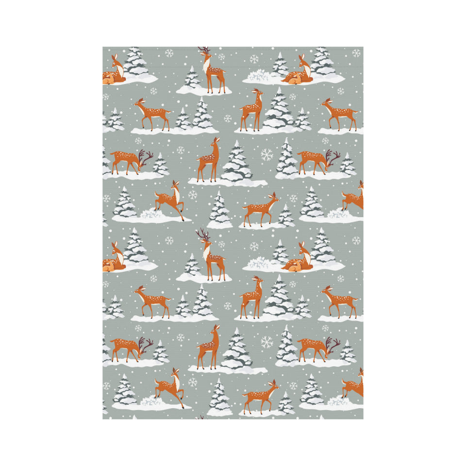 Beautiful deers Winter Christmas House Flag Garden Flag