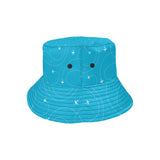 Airplane destinations blue background Unisex Bucket Hat