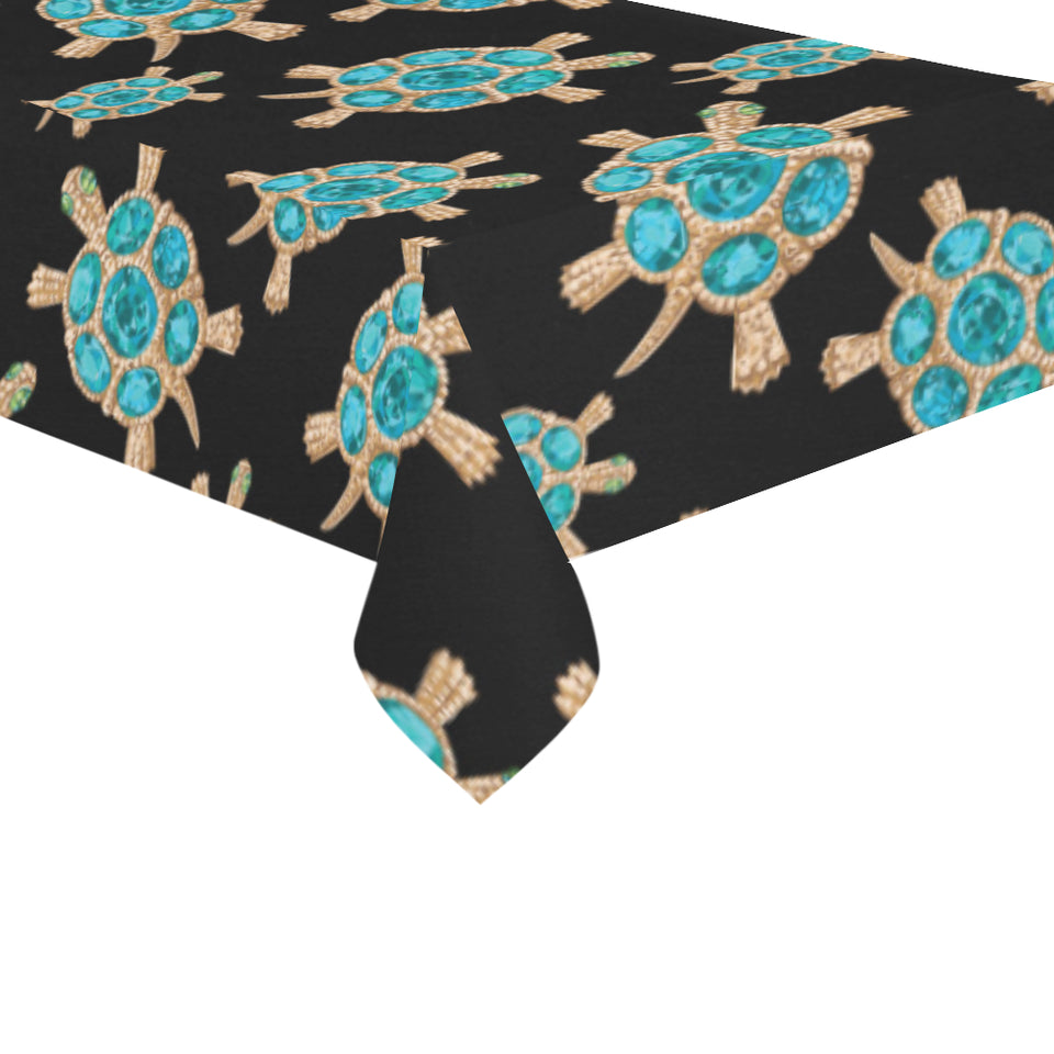 Sea turtle blue stone pattern Tablecloth