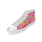 Colorful wrapped candy pattern Men's High Top Canvas Shoes White