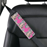Chameleon lizard pattern pink background Car Seat Belt Cover