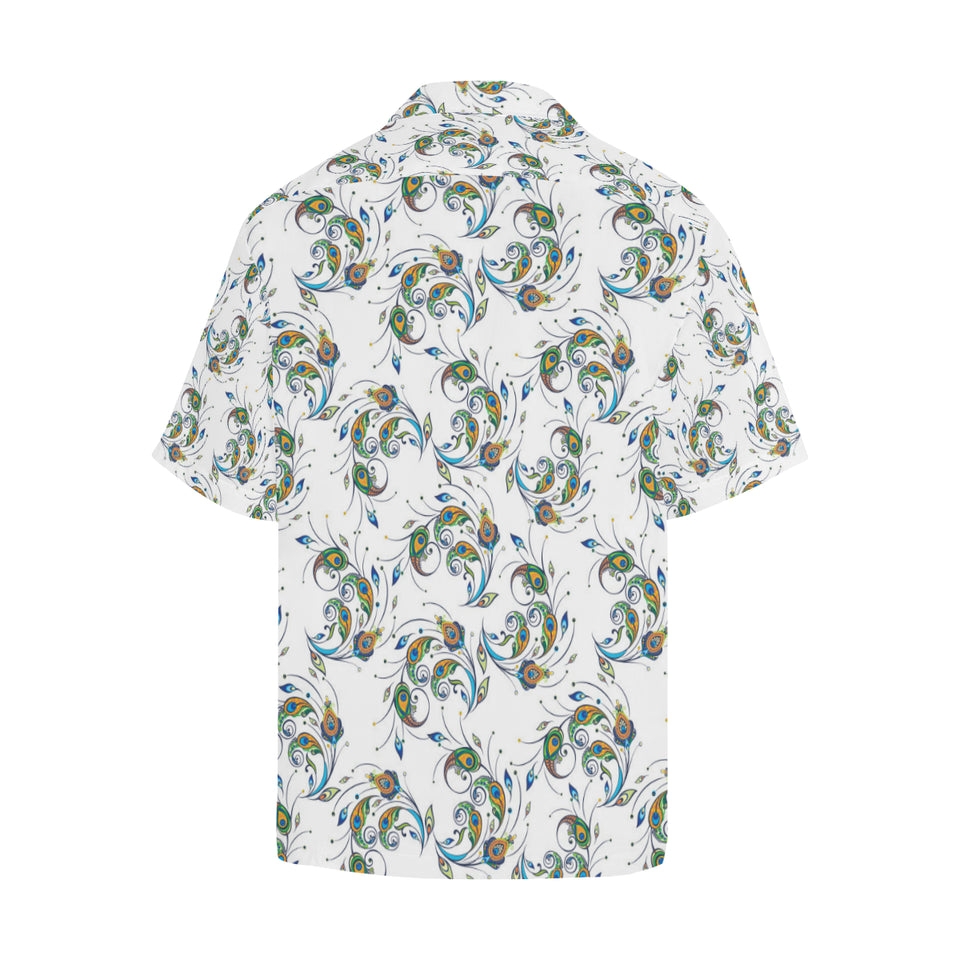 Peacock feather pattern Men's All Over Print Hawaiian Shirt