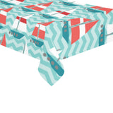 Red White sailboat wave background Tablecloth
