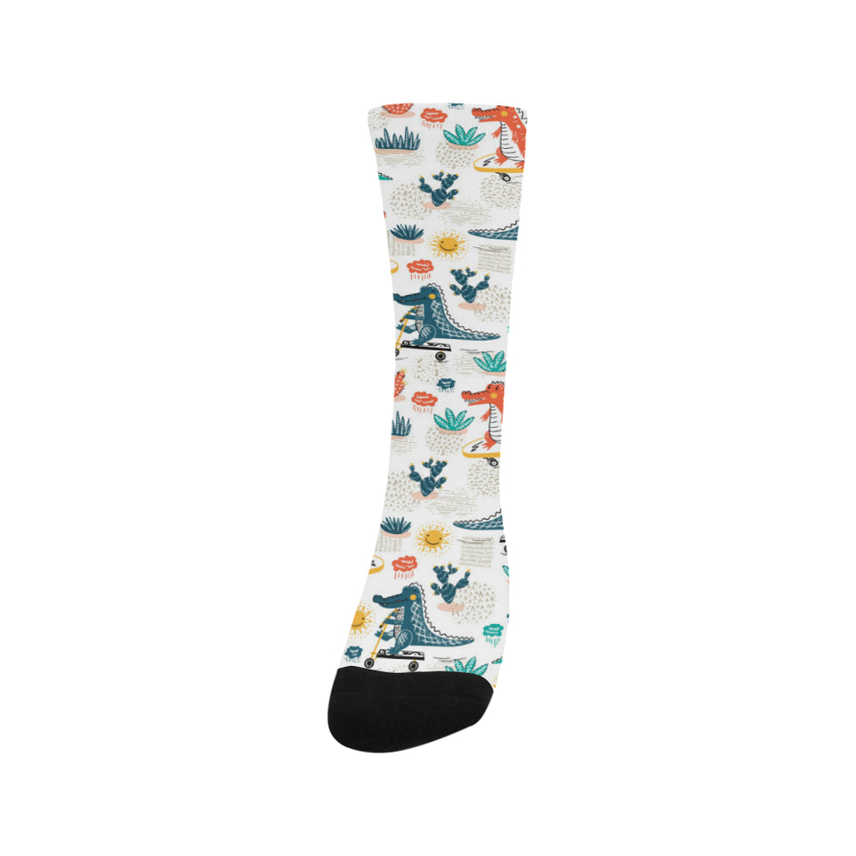 Cute Crocodile Pattern Crew Socks