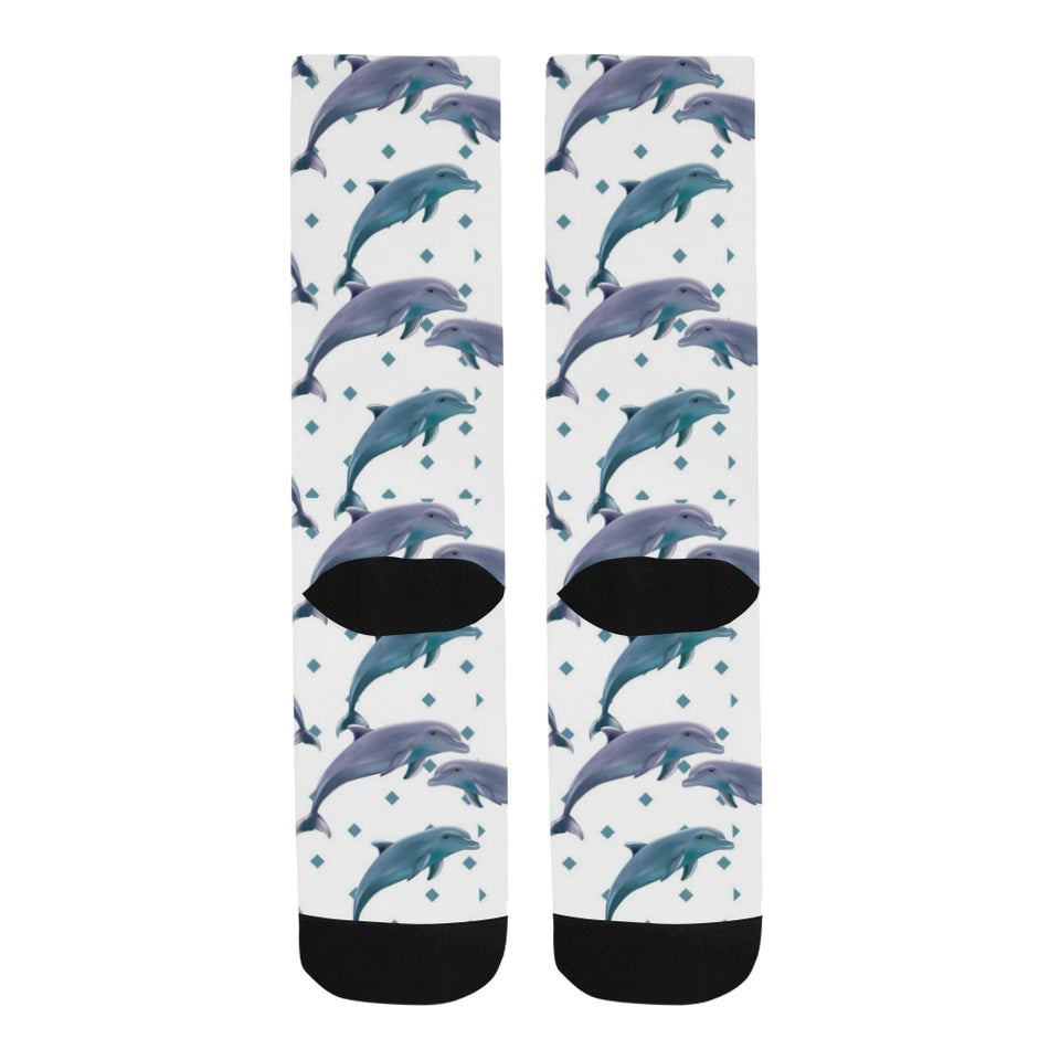 Dolphins pattern dotted background Crew Socks