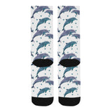 Dolphins pattern dotted background Crew Socks