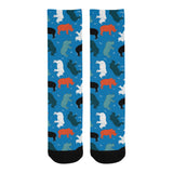 Colorful rhino pattern Crew Socks
