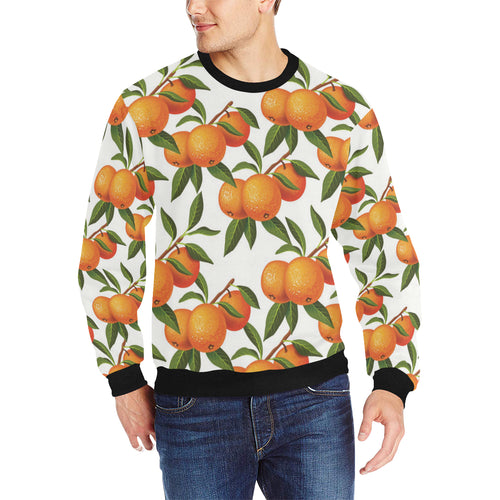 Oranges pattern background Men's Crew Neck Sweatshirt
