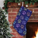 Dog Paws Pattern Print Design 02 Christmas Stocking