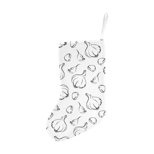 Garlic pattern black white Christmas Stocking