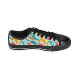 Colorful moon pattern Men's Low Top Canvas Shoes Black