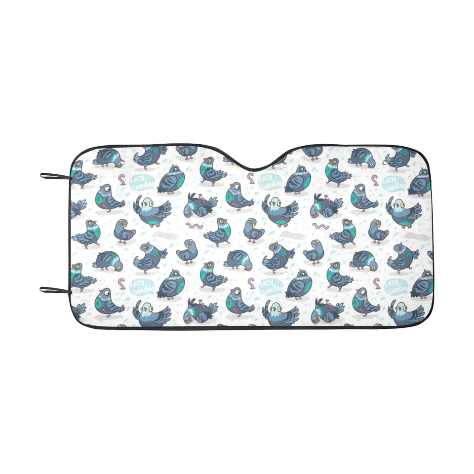 Pigeon Pattern Print Design 02 Car Sun Shade