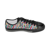 Colorful zebra skin pattern Kids' Boys' Girls' Low Top Canvas Shoes Black