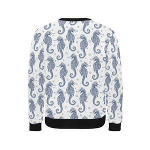 Seahorse pattern background Men's Crew Neck Sweatshirt