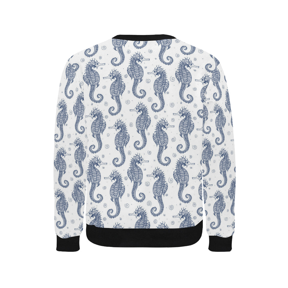 Seahorse pattern background Men's Crew Neck Sweatshirt