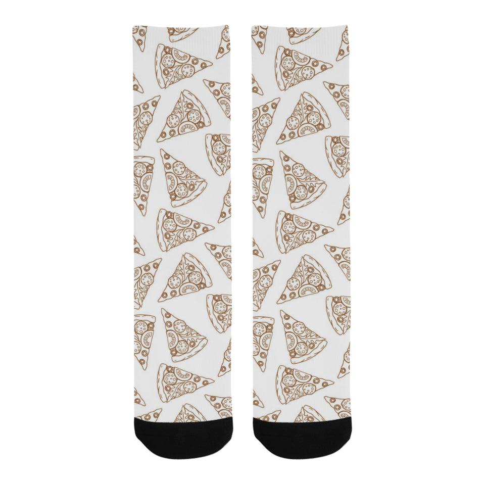 Hand drawn pizza pattern Crew Socks