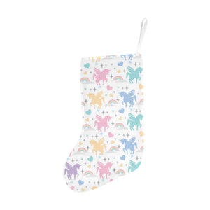 colorful unicorn rainbow heart pattern Christmas Stocking