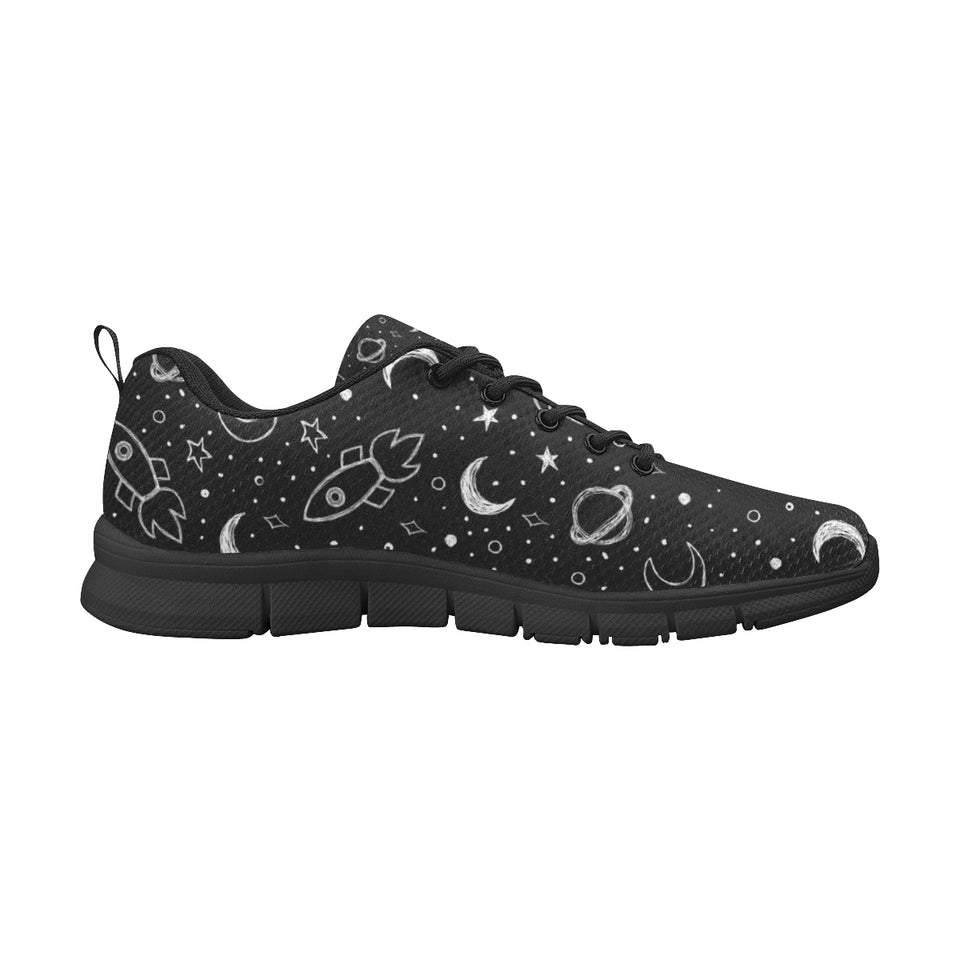 Hand drawn space rocket star planet Men's Sneaker Shoes