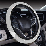 Heart pattern gray background Car Steering Wheel Cover