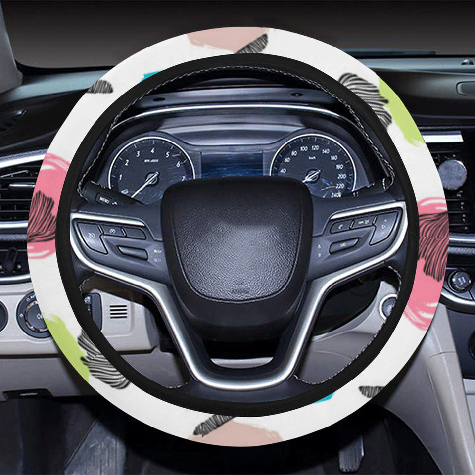 Dragonflies ginkgo leaves pattern Car Steering Wheel Cover
