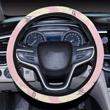 Japanese crane rose pattern Car Steering Wheel Cover